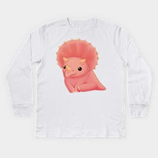 Cute Triceratops Kids Long Sleeve T-Shirt